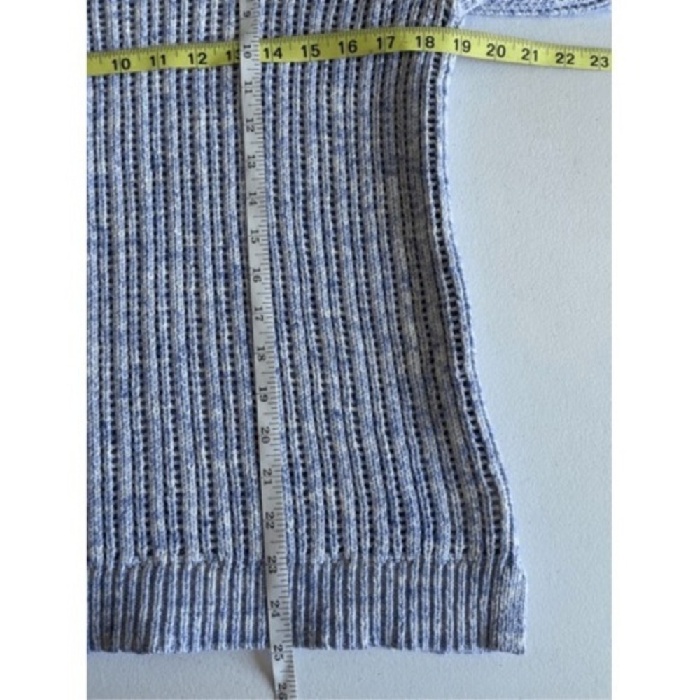 Talbots Women's Blue White Marled Knit Crew Neck Sweater Cotton Size Medium - Picture 3 of 5